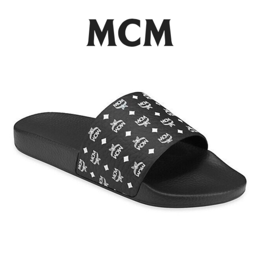 MCM UNISEX Monogram Pool Slides